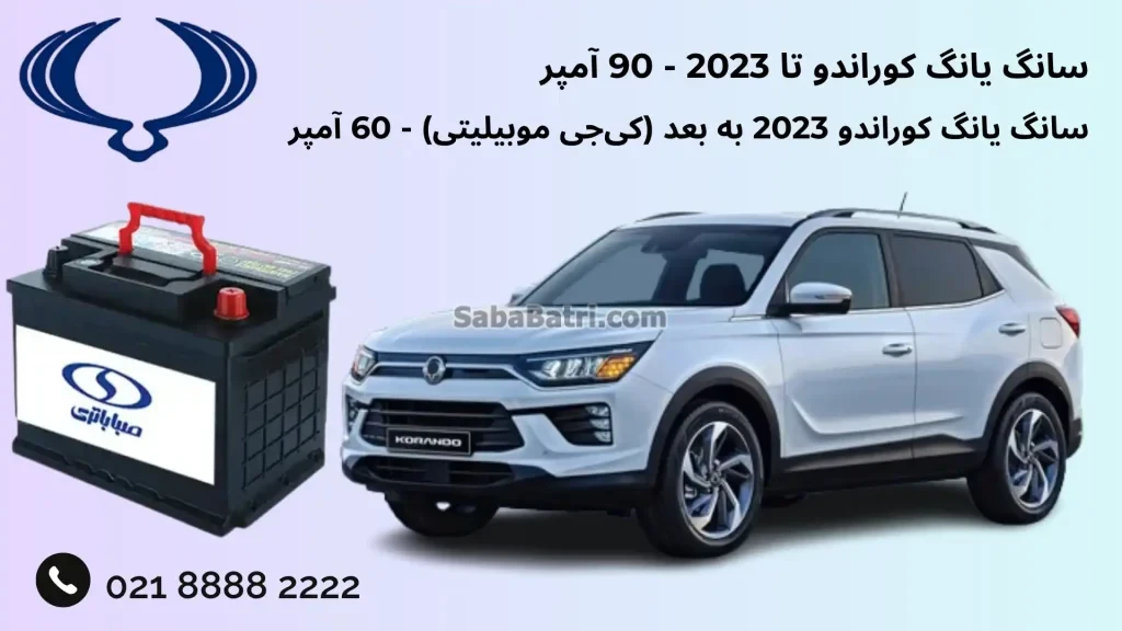 ظرفیت باتری سانگ یانگ کوراندو
